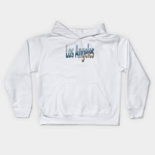 Los Angeles -  California Dreaming Word Art with the beach ocean and sand Kids Hoodie